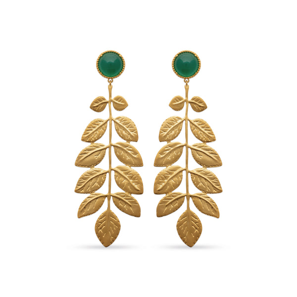 Boucles d'oreilles ATHENA Agate Verte