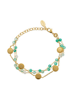 Bracelet THALIE Calcédoine Verte